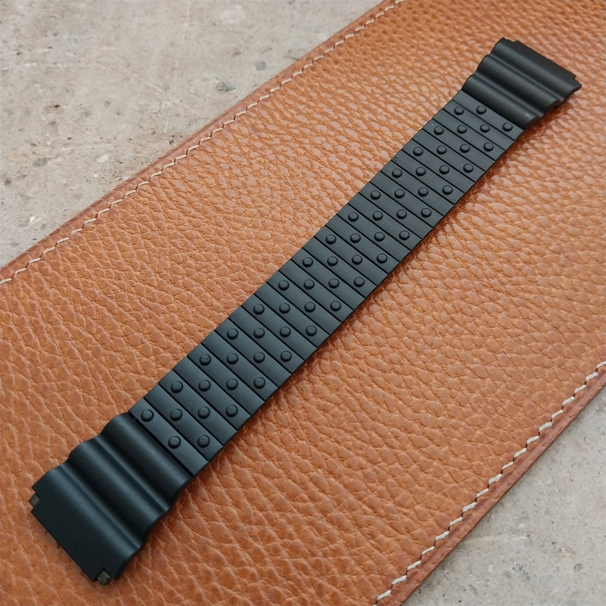 Vintage Speidel Black Sport Metal Expansion NOS Unused Watch Band