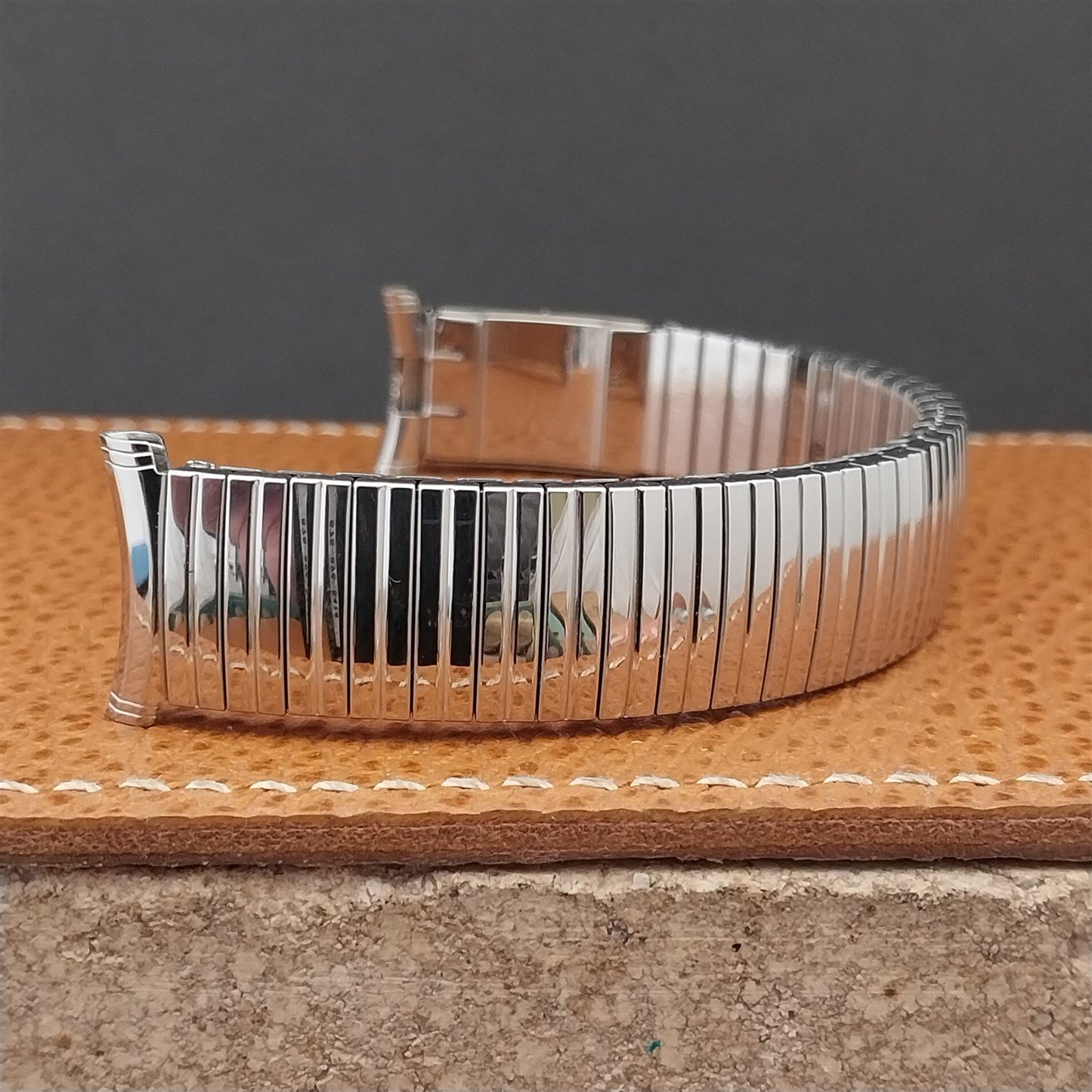 Speidel Linesman Long 1973/1974 Calendar Stainless Steel nos Vintage Watch Band