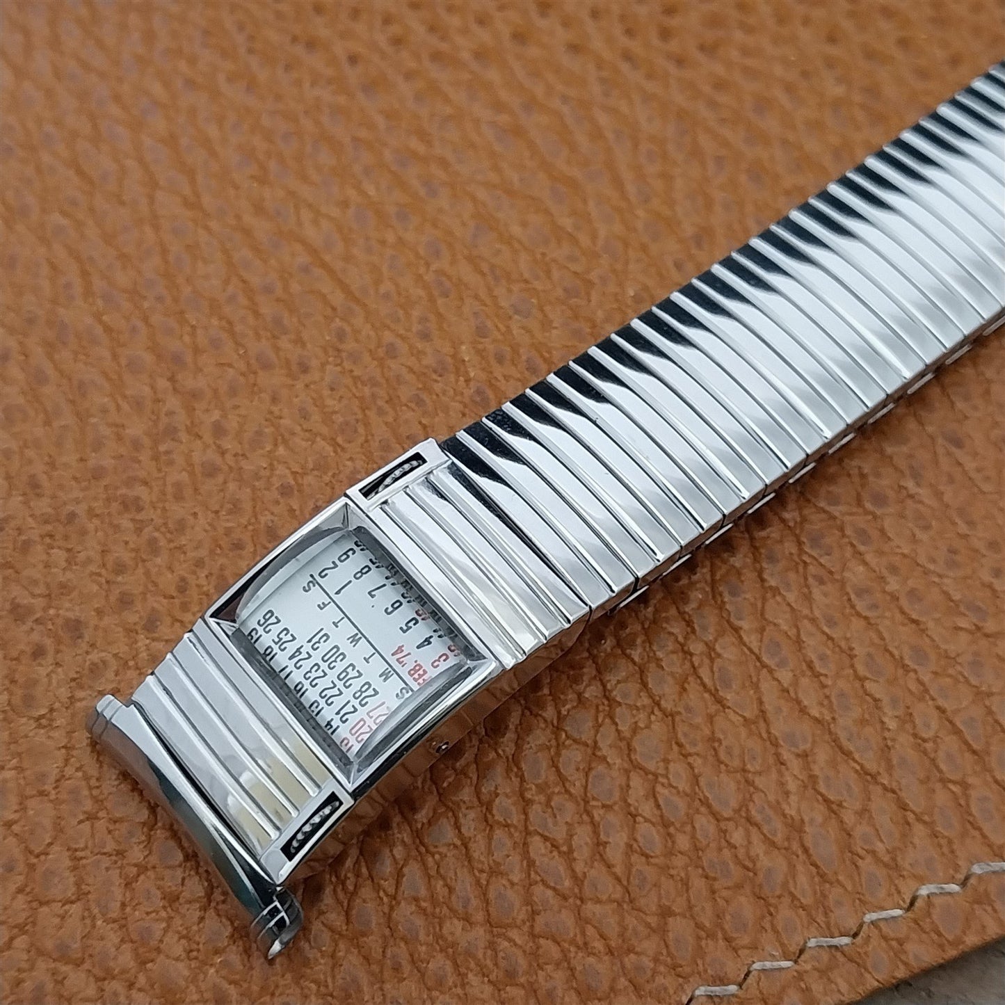 Speidel Linesman Long 1973/1974 Calendar Stainless Steel nos Vintage Watch Band