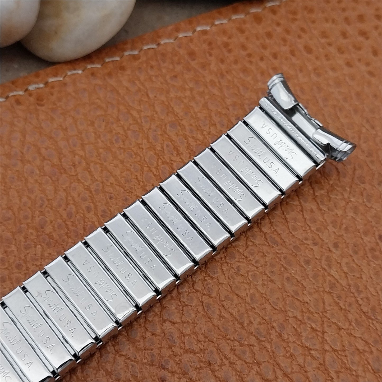 Speidel Linesman Long 1973/1974 Calendar Stainless Steel nos Vintage Watch Band