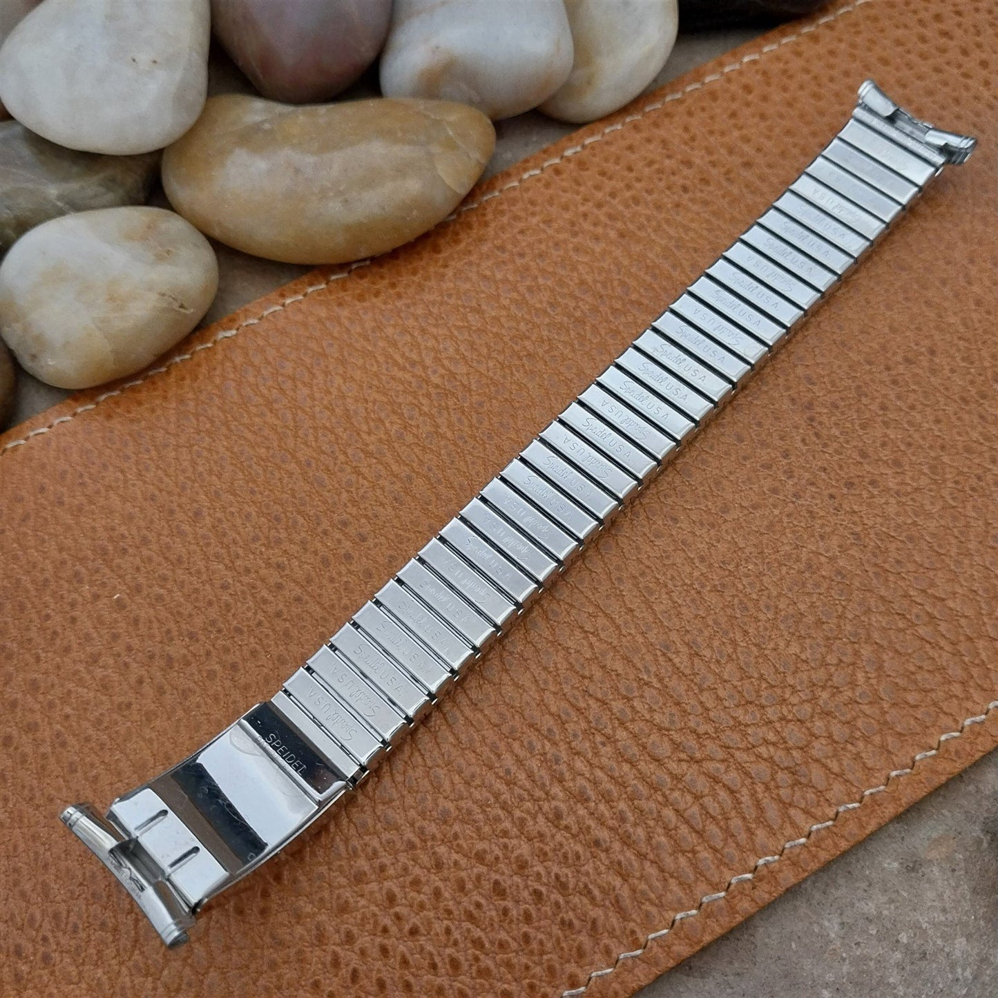 Speidel Linesman Long 1973/1974 Calendar Stainless Steel nos Vintage Watch Band