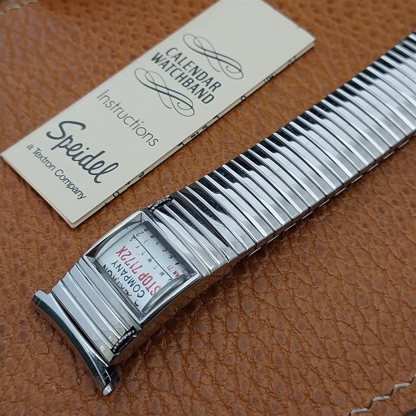 Vintage Speidel Linesman 1971/1972 Calendar Stainless Steel Unused Watch Band