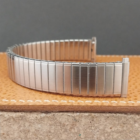 1970s Vintage Speidel Fastback Long Stainless Steel 16mm-19mm Unused Watch Band