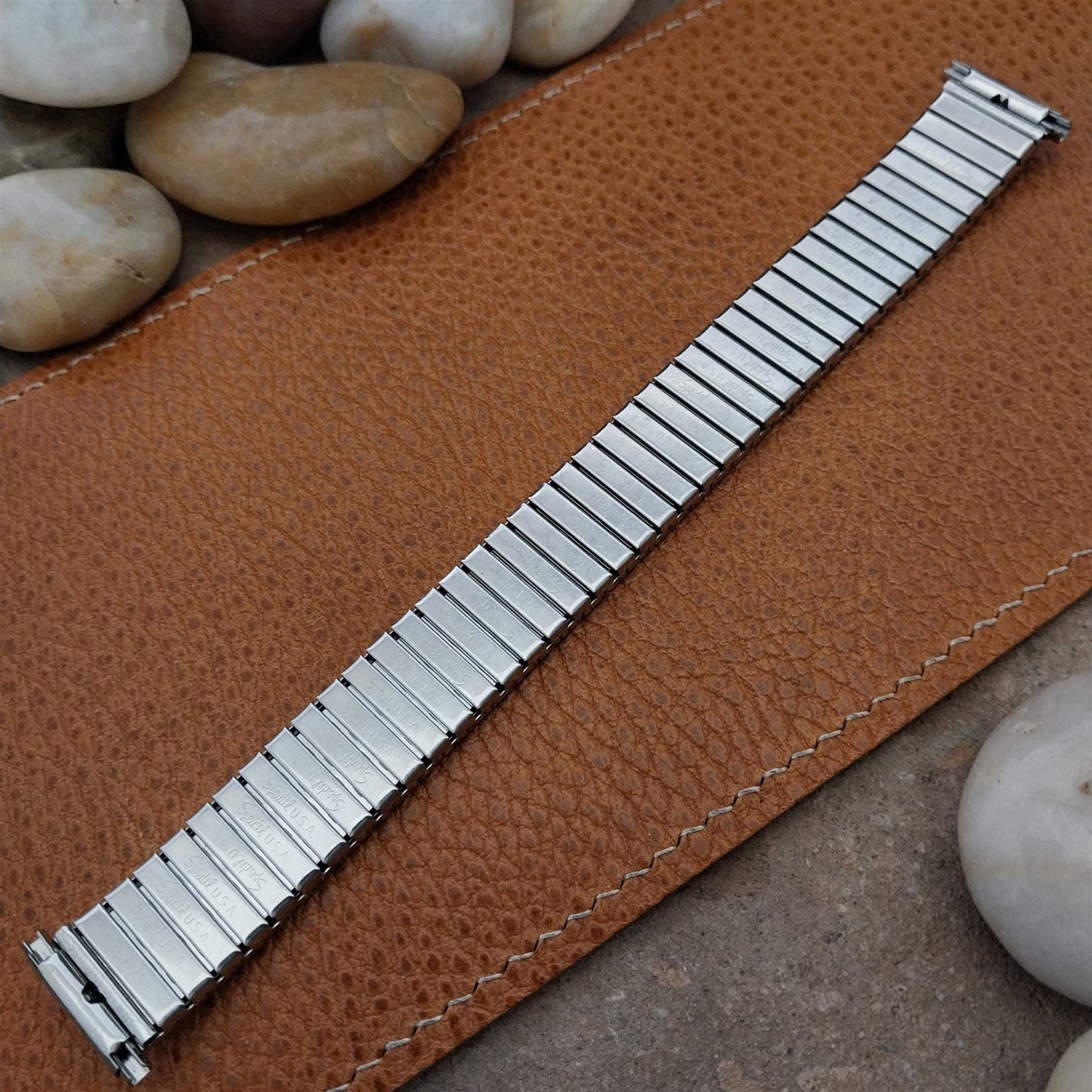 1970s Vintage Speidel Fastback Long Stainless Steel 16mm-19mm Unused Watch Band