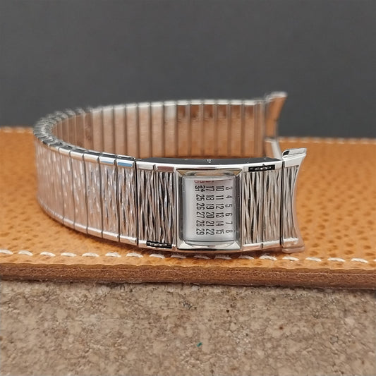1968 Speidel Valencia DateFinder Calendar Stainless Steel nos Vintage Watch Band