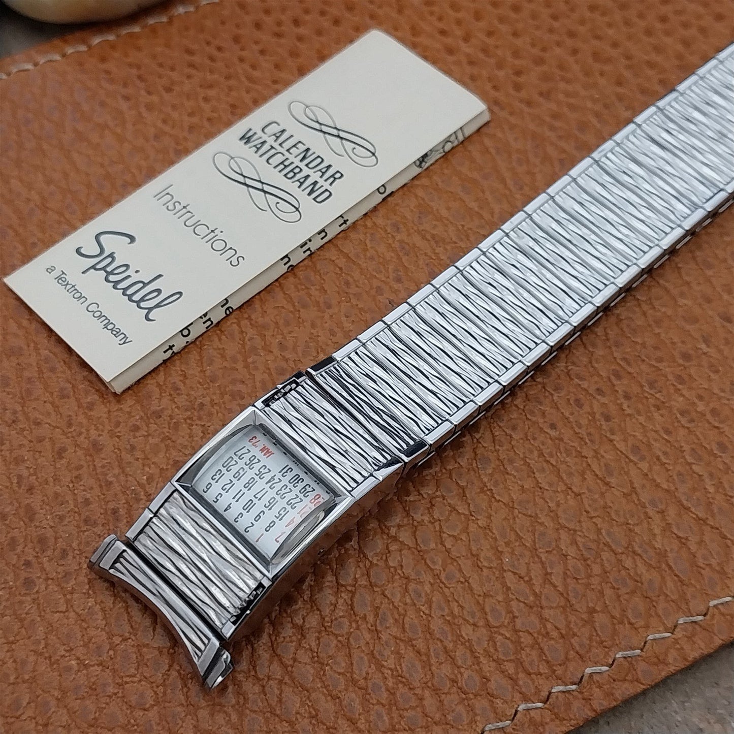 Vintage Speidel Valencia 1973/1974 Calendar Stainless Steel Watch Band