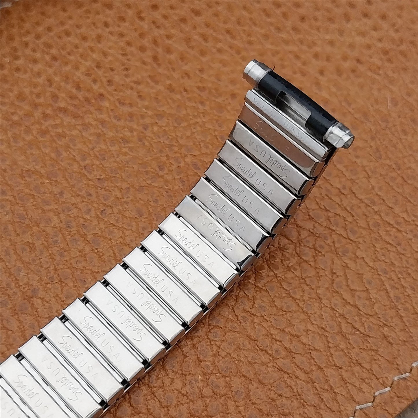 Vintage Speidel Romunda 1974/1975 Calendar Black & Stainless Steel Watch Band