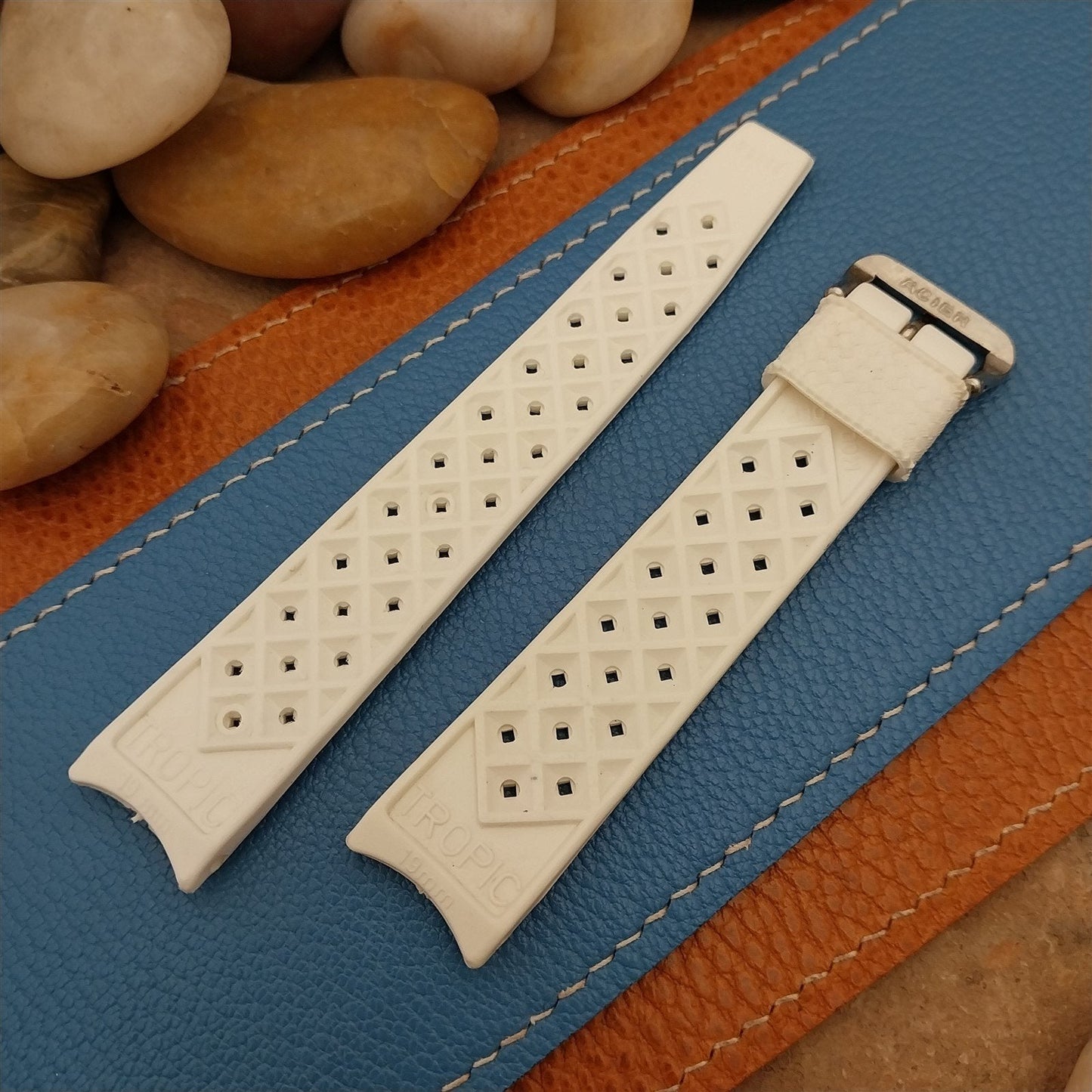 Vintage 18mm Original Swiss Tropic Diver White Unused Unused Watch Band
