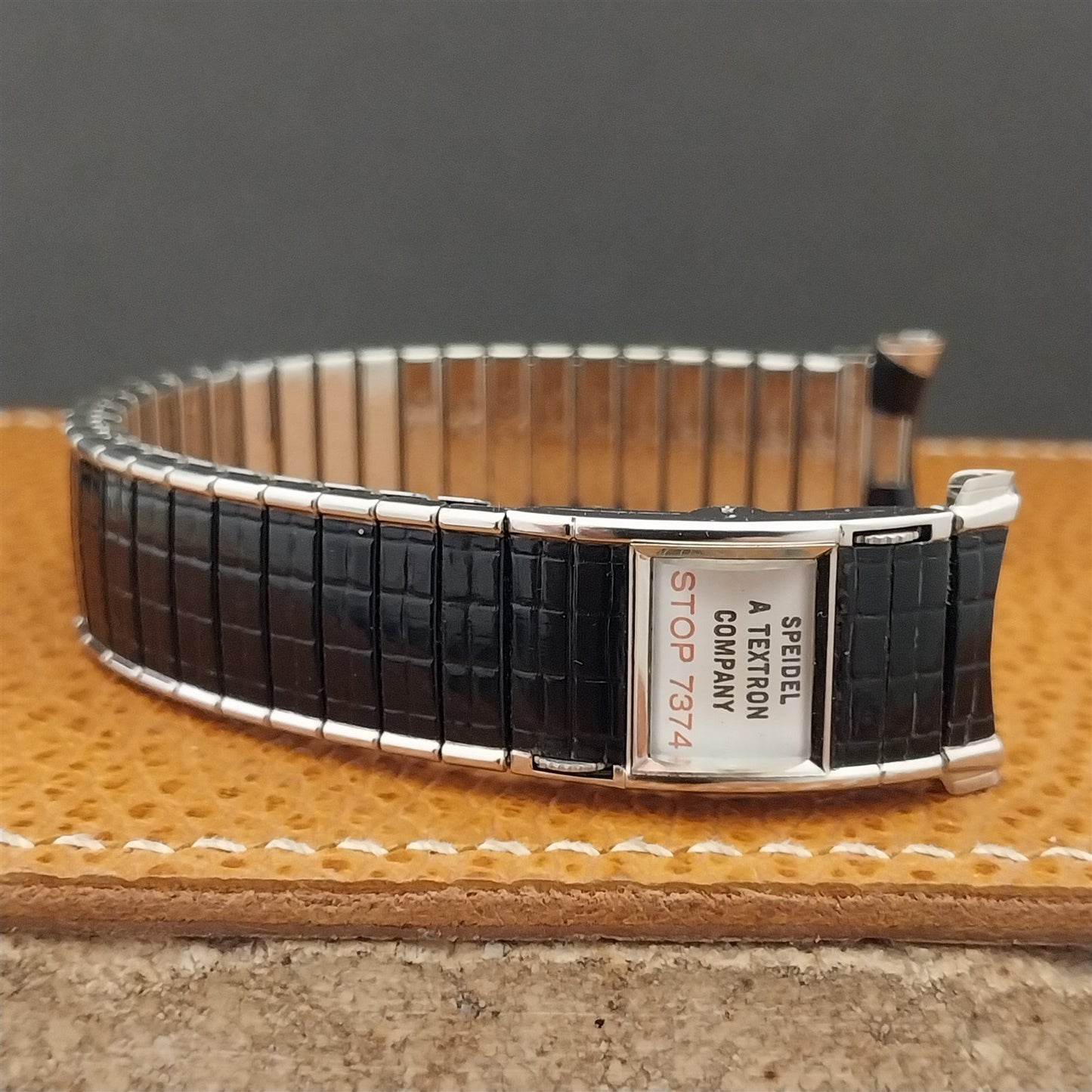 Speidel Romunda 1973/1974 Calendar Black & Stainless Steel Vintage Watch Band