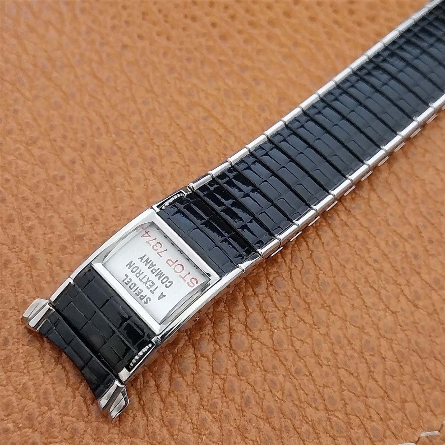 Speidel Romunda 1973/1974 Calendar Black & Stainless Steel Vintage Watch Band
