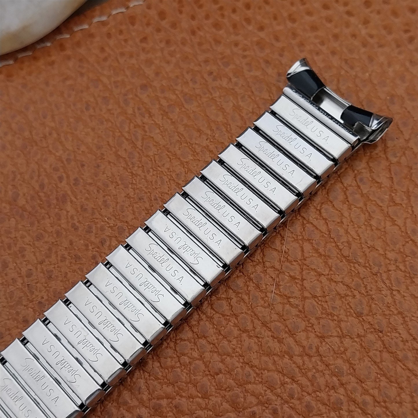 Speidel Romunda 1973/1974 Calendar Black & Stainless Steel Vintage Watch Band