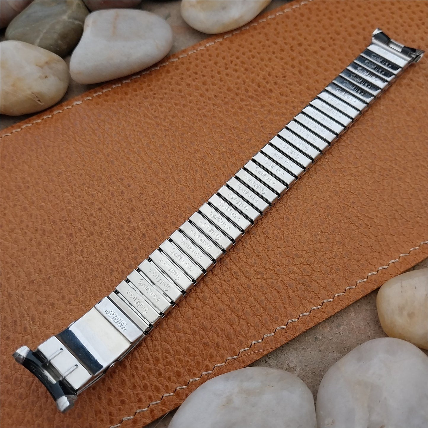 Speidel Romunda 1973/1974 Calendar Black & Stainless Steel Vintage Watch Band