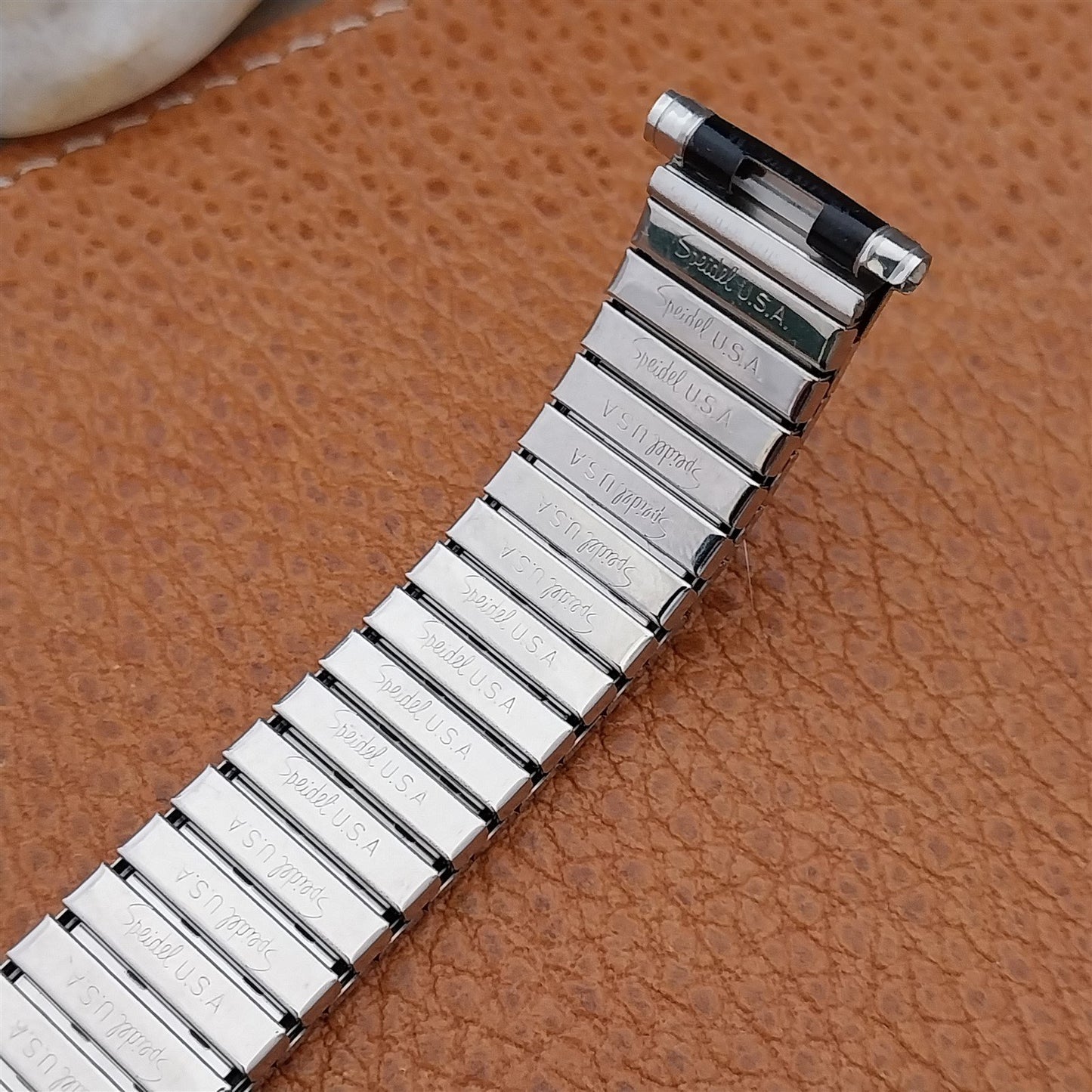 Vintage Speidel Black & Stainless Romunda Perpetual Calendar Vintage Watch Band