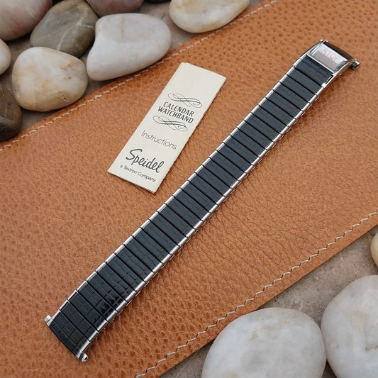 Vintage Speidel Black & Stainless Romunda Perpetual Calendar Vintage Watch Band
