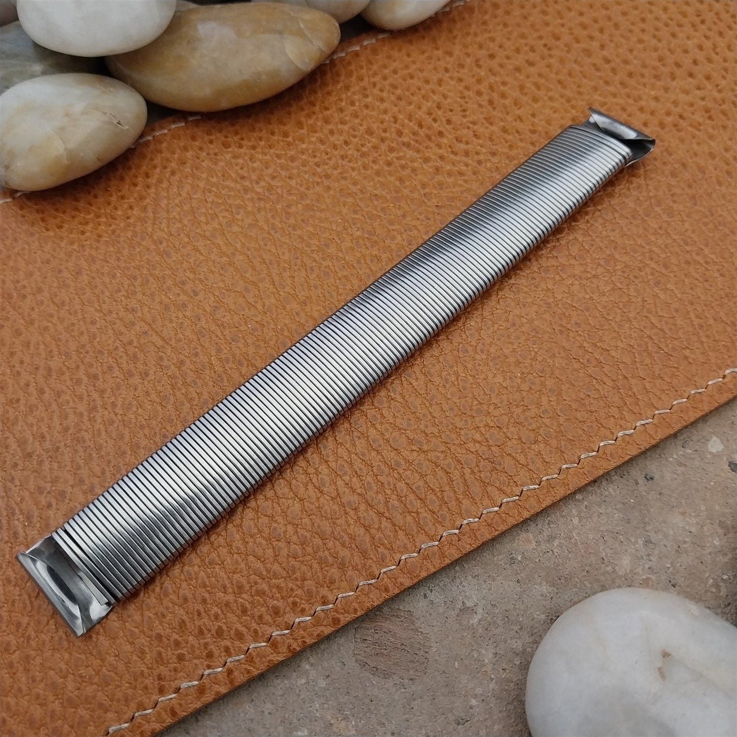 Vintage 1940s 5/8" Stainless Steel Perfection Slinky Stretch Unused Watch Band
