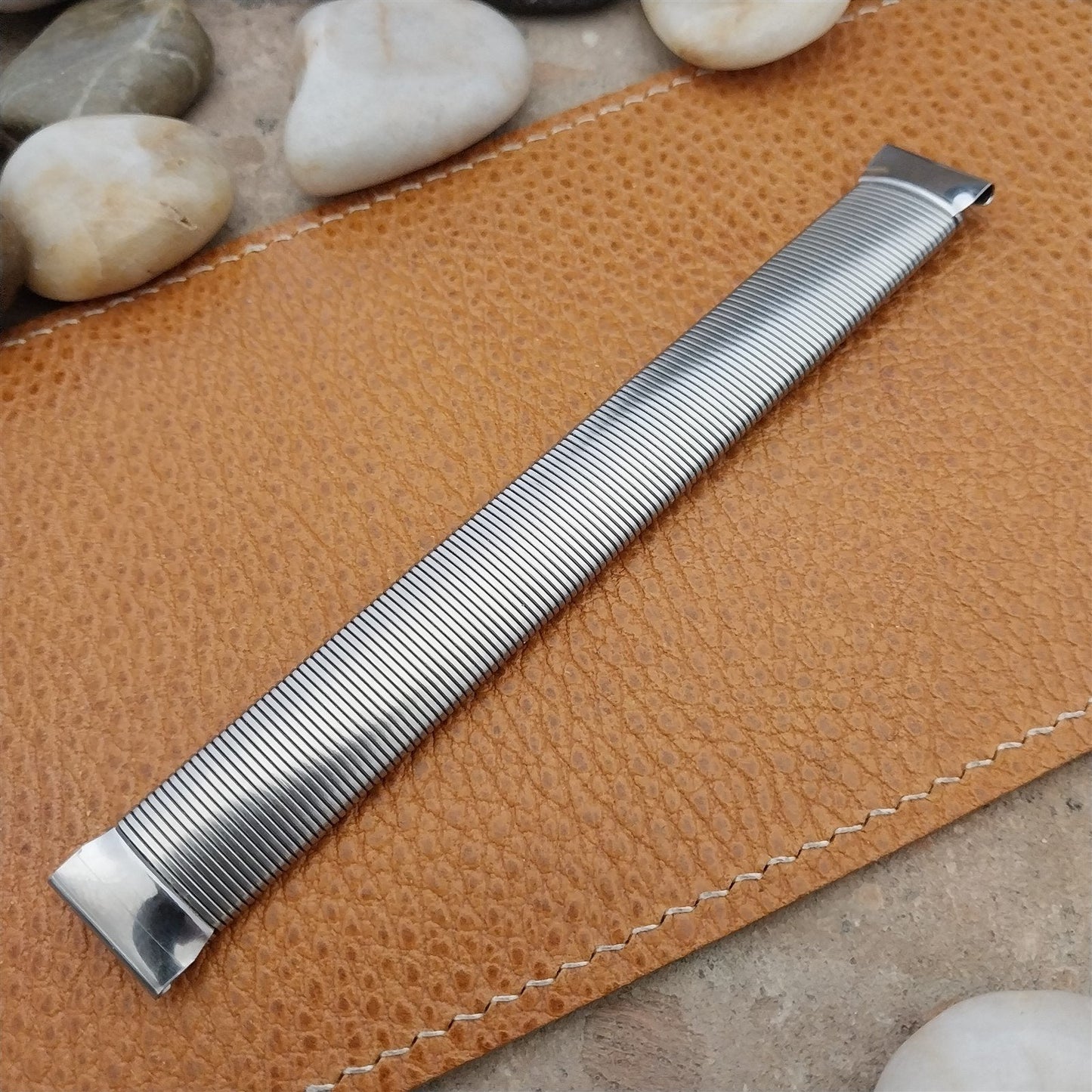 Vintage 1940s 5/8" Stainless Steel Perfection Slinky Stretch Unused Watch Band