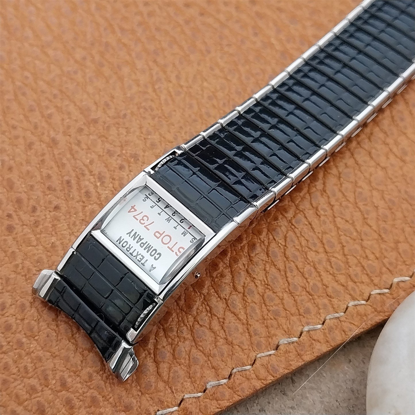 Vintage Speidel Romunda 1973/1974 Calendar Black & Stainless Steel Watch Band