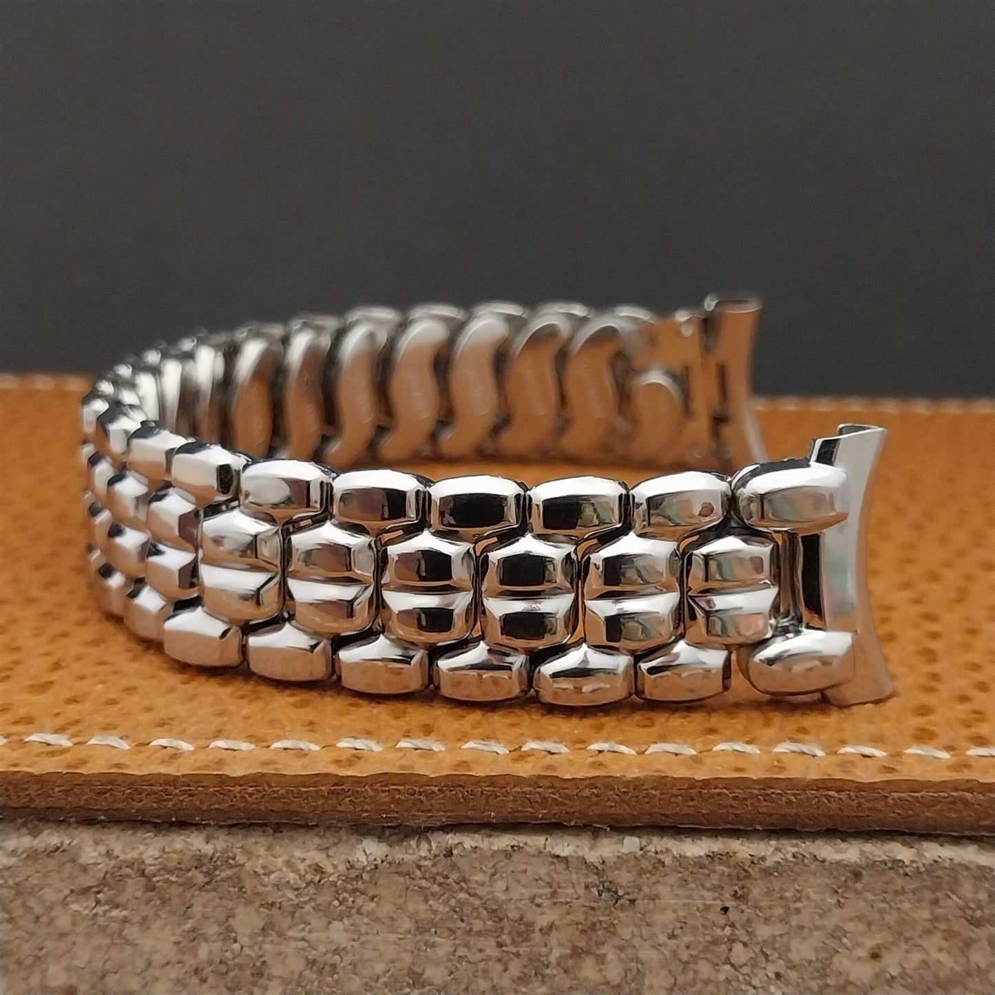 Vintage 1955 Cobblestone Speidel Stainless Steel 19mm 18mm NOS Unused Watch Band