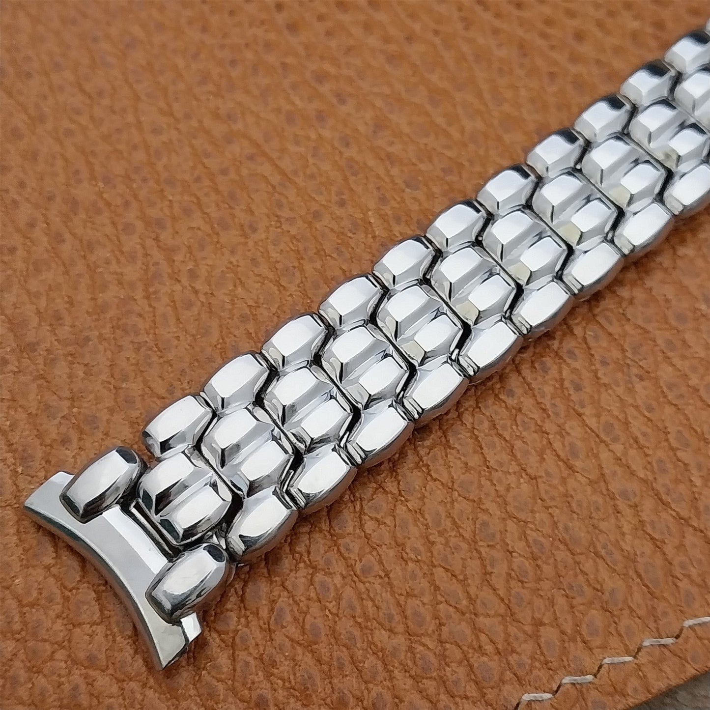 Vintage 1955 Cobblestone Speidel Stainless Steel 19mm 18mm NOS Unused Watch Band