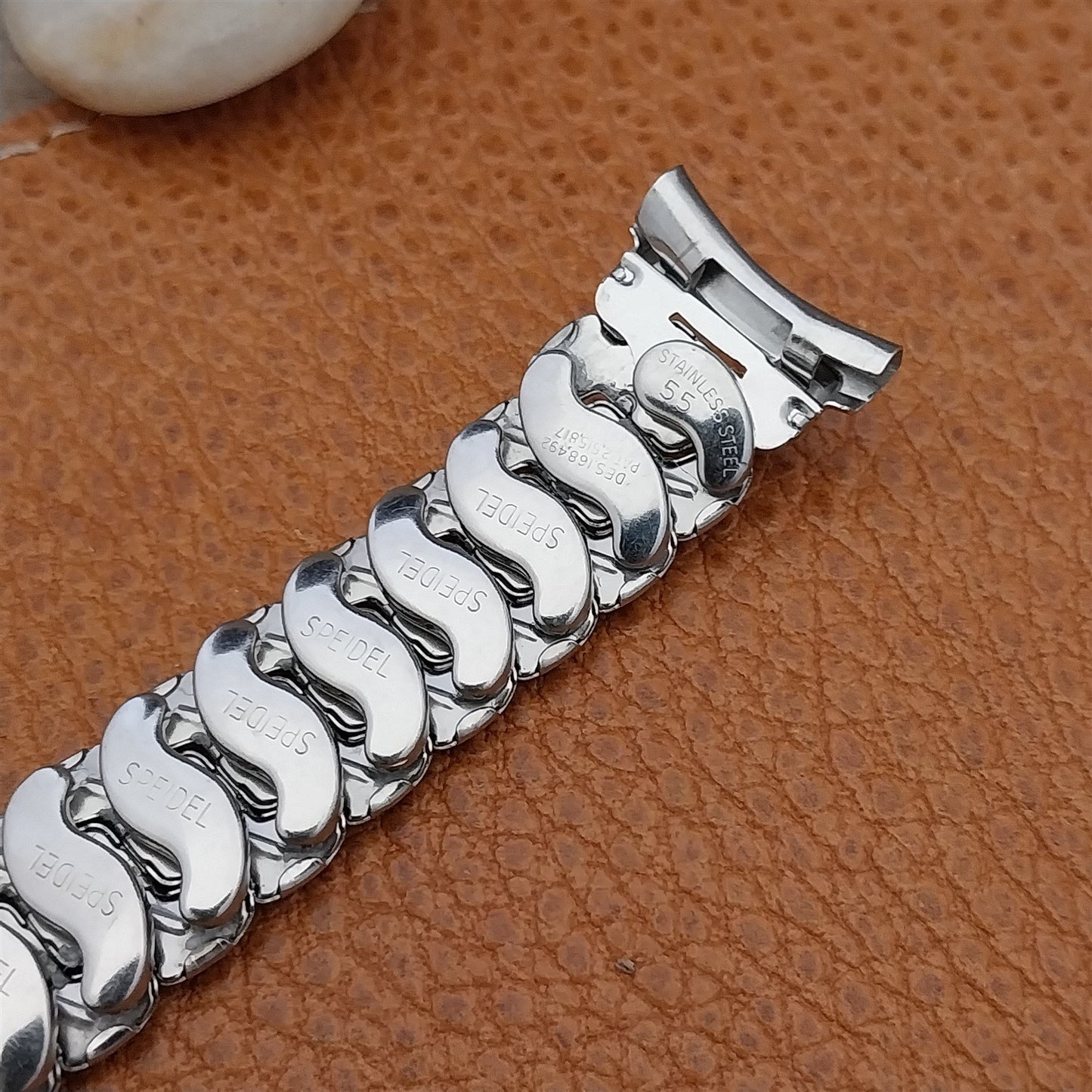 Vintage 1955 Cobblestone Speidel Stainless Steel 19mm 18mm NOS Unused Watch Band