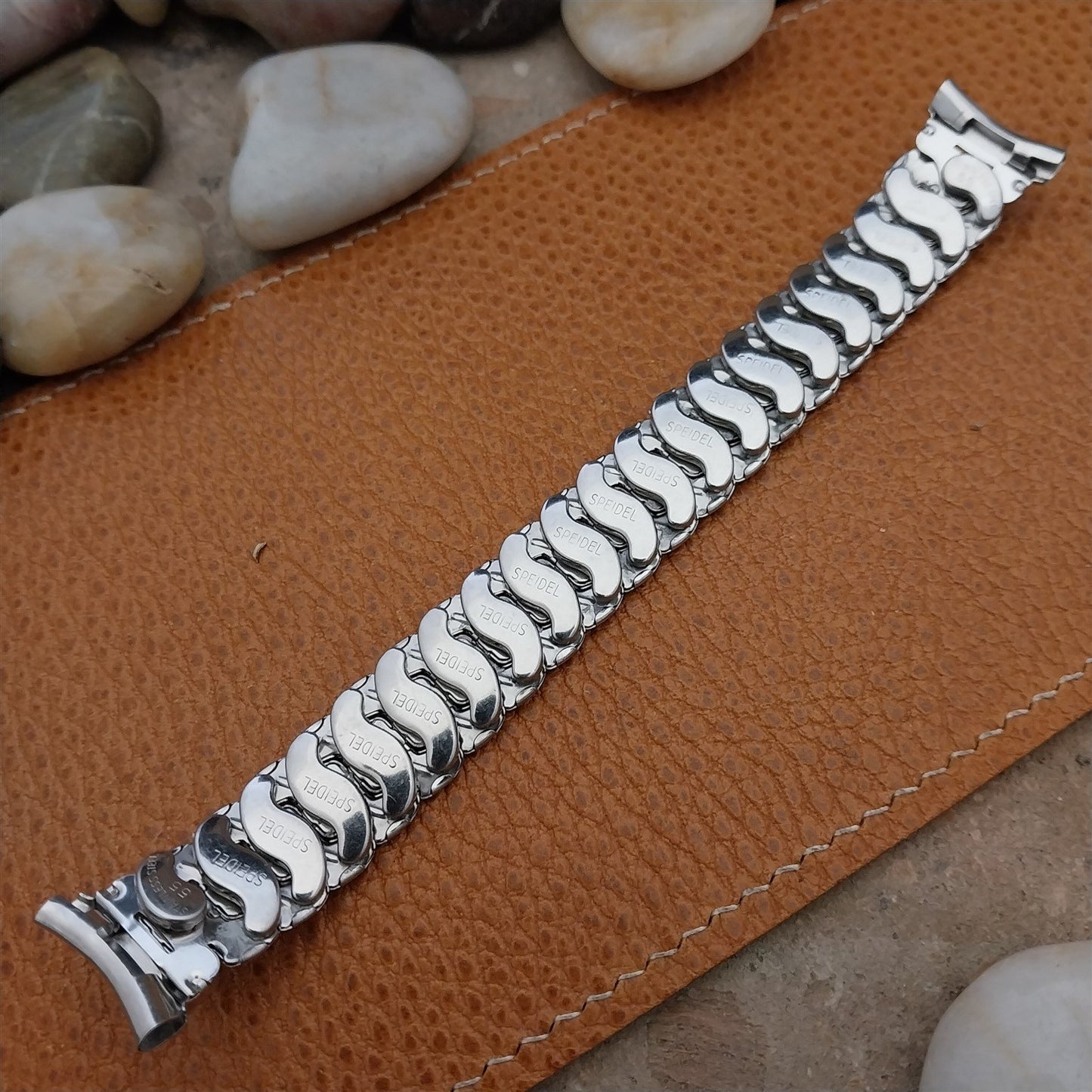 Vintage 1955 Cobblestone Speidel Stainless Steel 19mm 18mm NOS Unused Watch Band