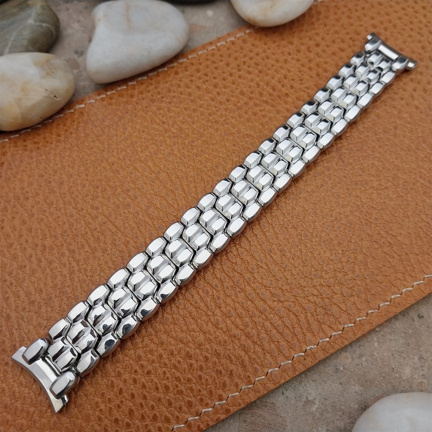 Vintage 1955 Cobblestone Speidel Stainless Steel 19mm 18mm NOS Unused Watch Band