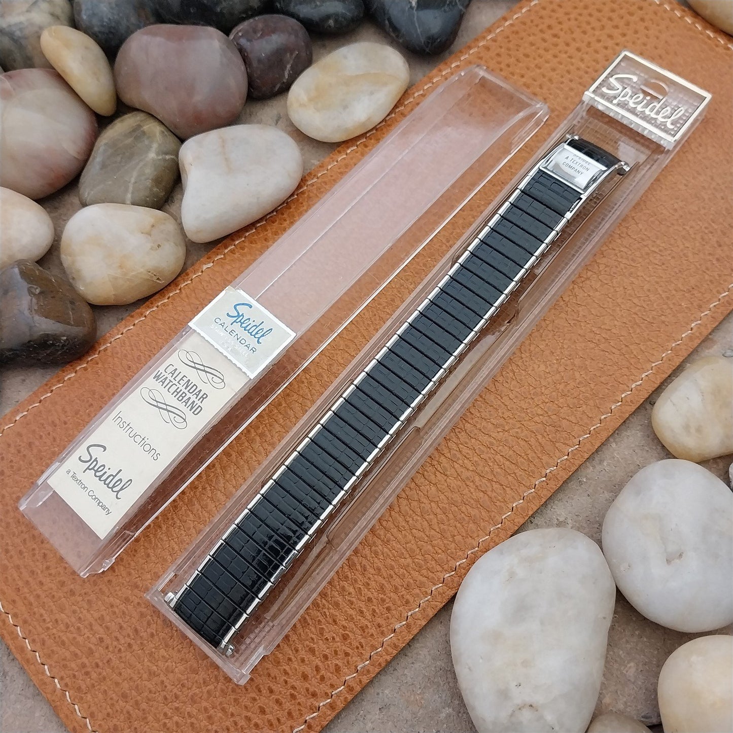 Vintage Speidel Black & Stainless Romunda 1972/1973 Calendar Unused Watch Band