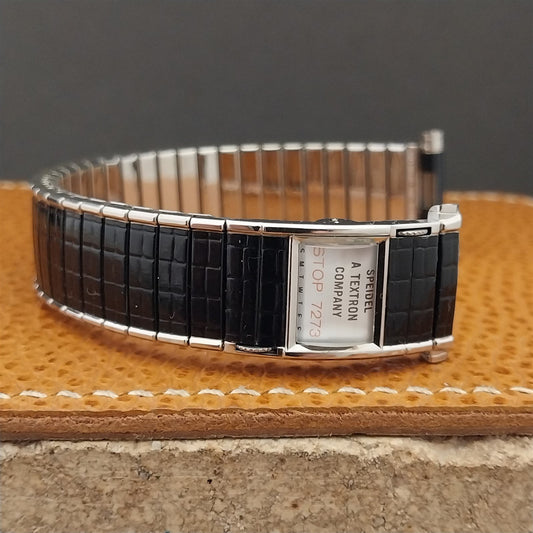 Vintage Speidel Black & Stainless Romunda 1972/1973 Calendar Unused Watch Band