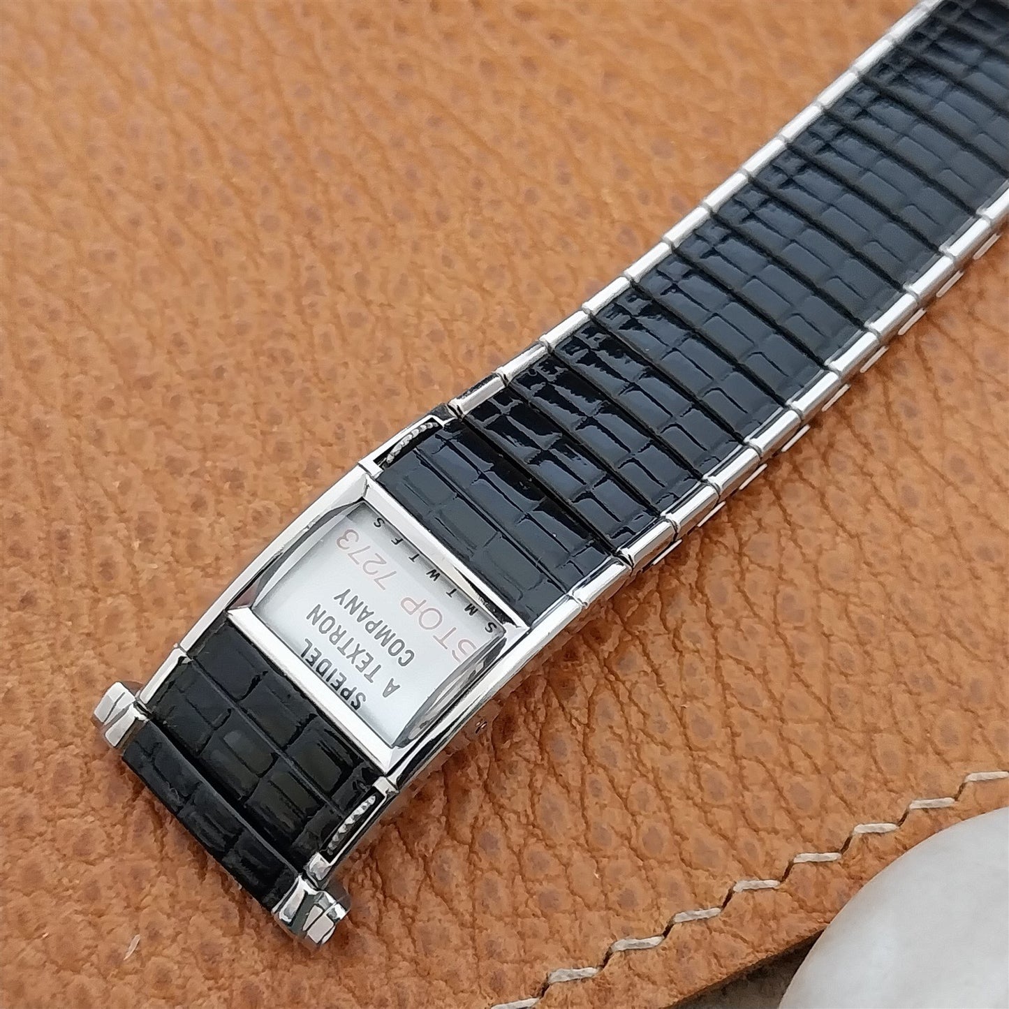 Vintage Speidel Black & Stainless Romunda 1972/1973 Calendar Unused Watch Band