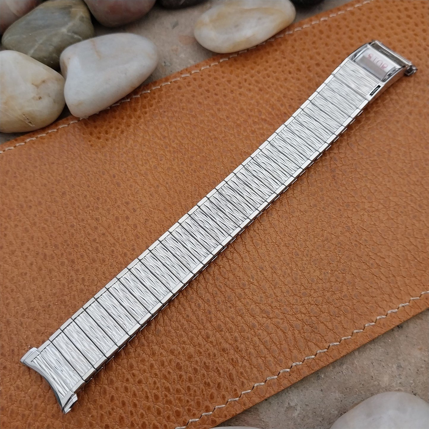 Vintage 1970s Speidel Valencia Perpetual Calendar Stainless Steel nos Watch Band