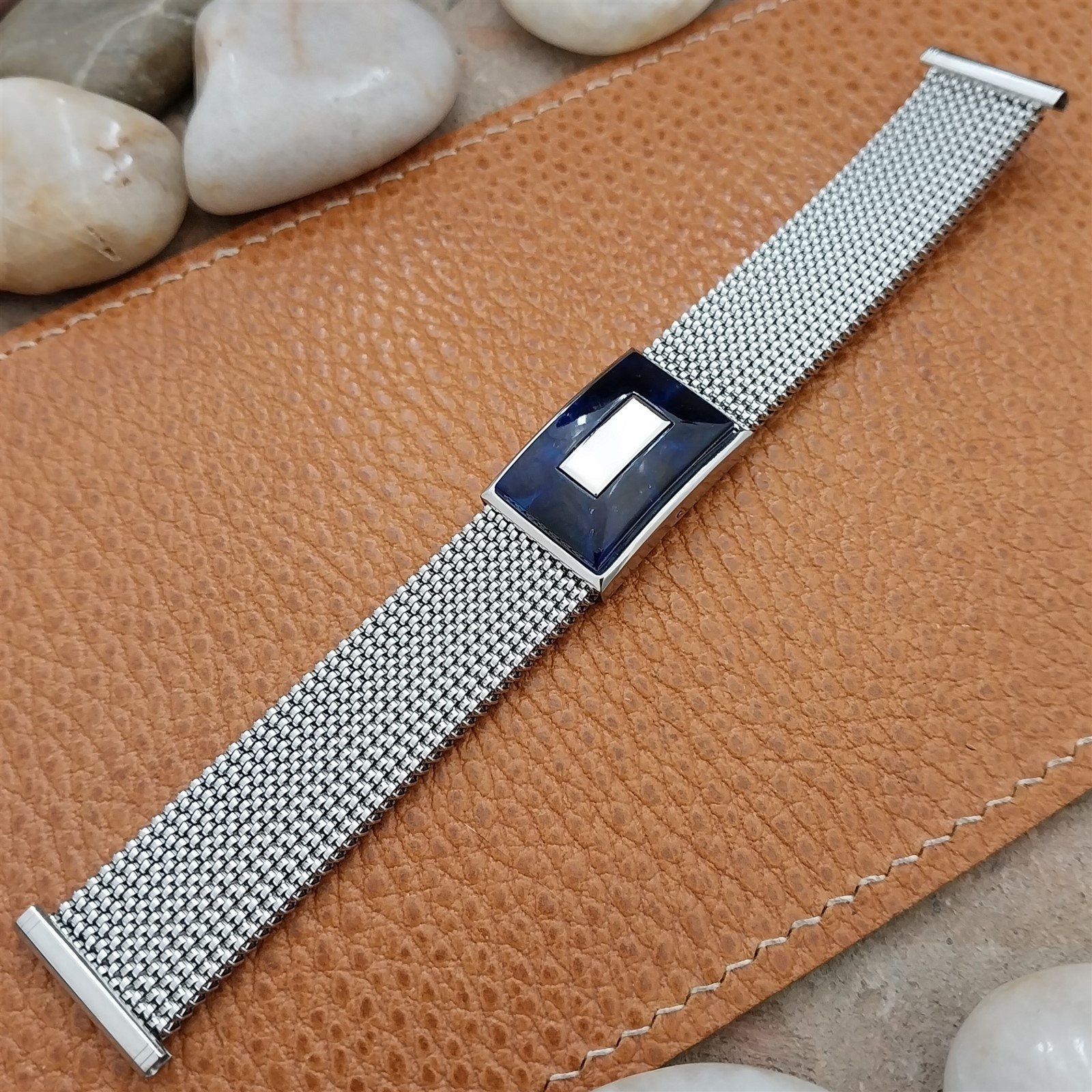 19mm 18mm 16mm Evinger Stainless Stretch Mesh Murano Glass Vintage Watch Band