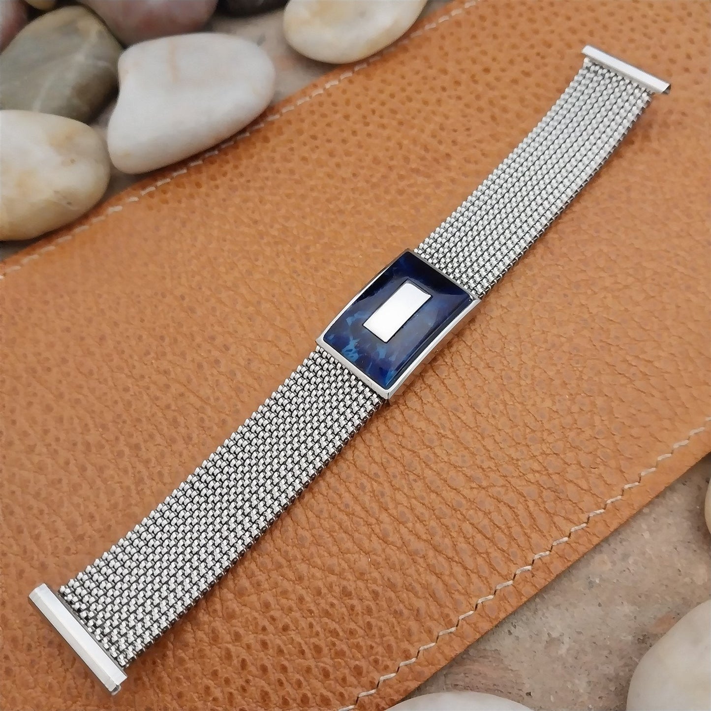 19mm 18mm 16mm Evinger Stainless Stretch Mesh Murano Glass Vintage Watch Band