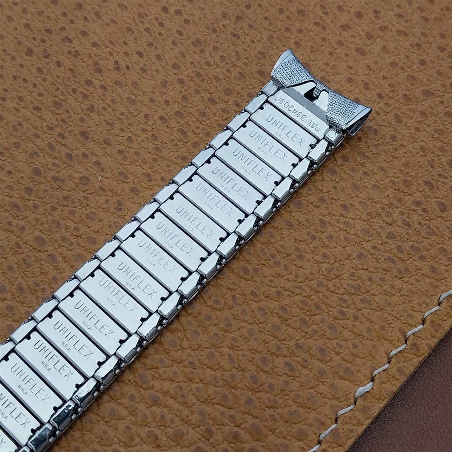 17.2mm 1960s USA Made Vintage Watch Band Stainless Steel nos Uniflex 11/16" nos