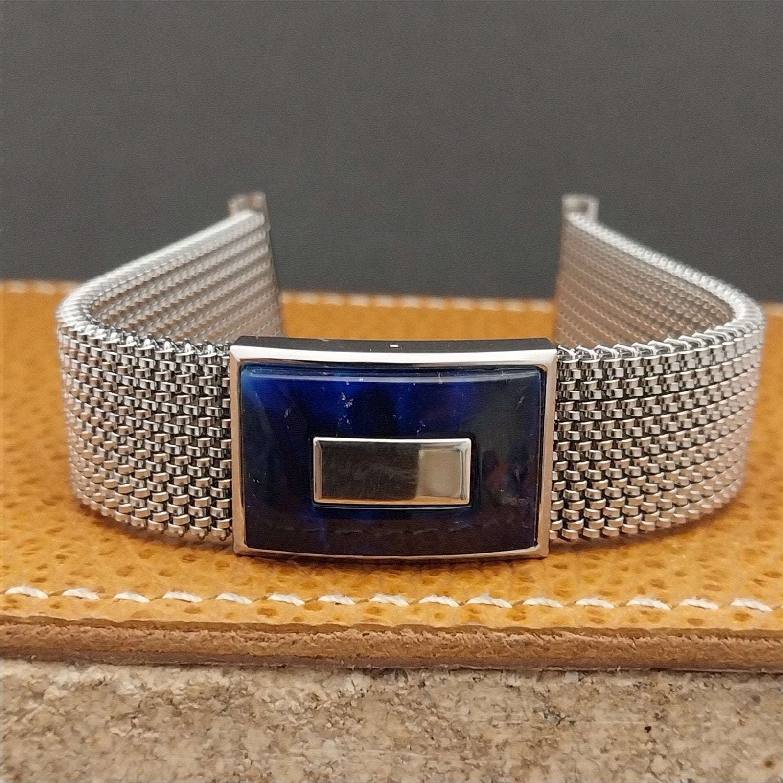 19mm 18mm 16mm Evinger Stainless Stretch Mesh Murano Glass Vintage Watch Band