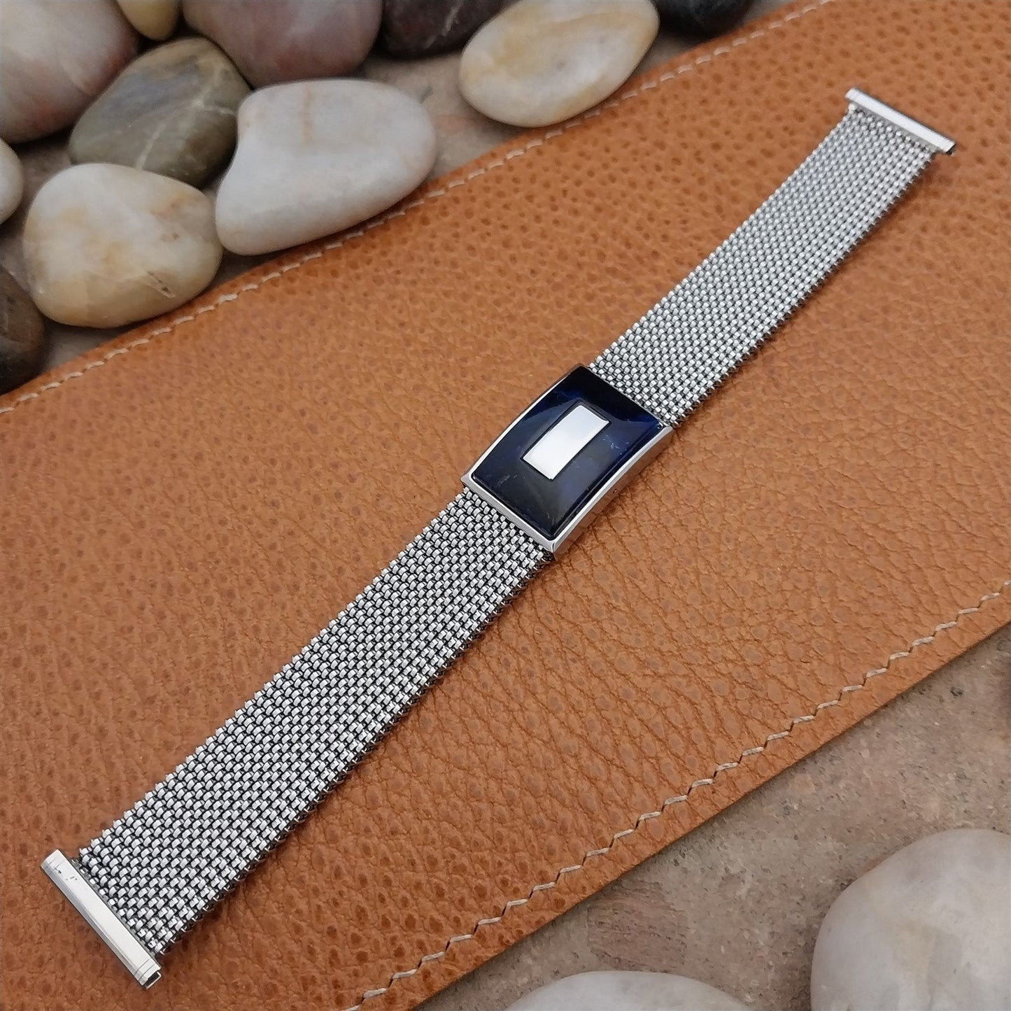 19mm 18mm 16mm Evinger Stainless Stretch Mesh Murano Glass Vintage Watch Band