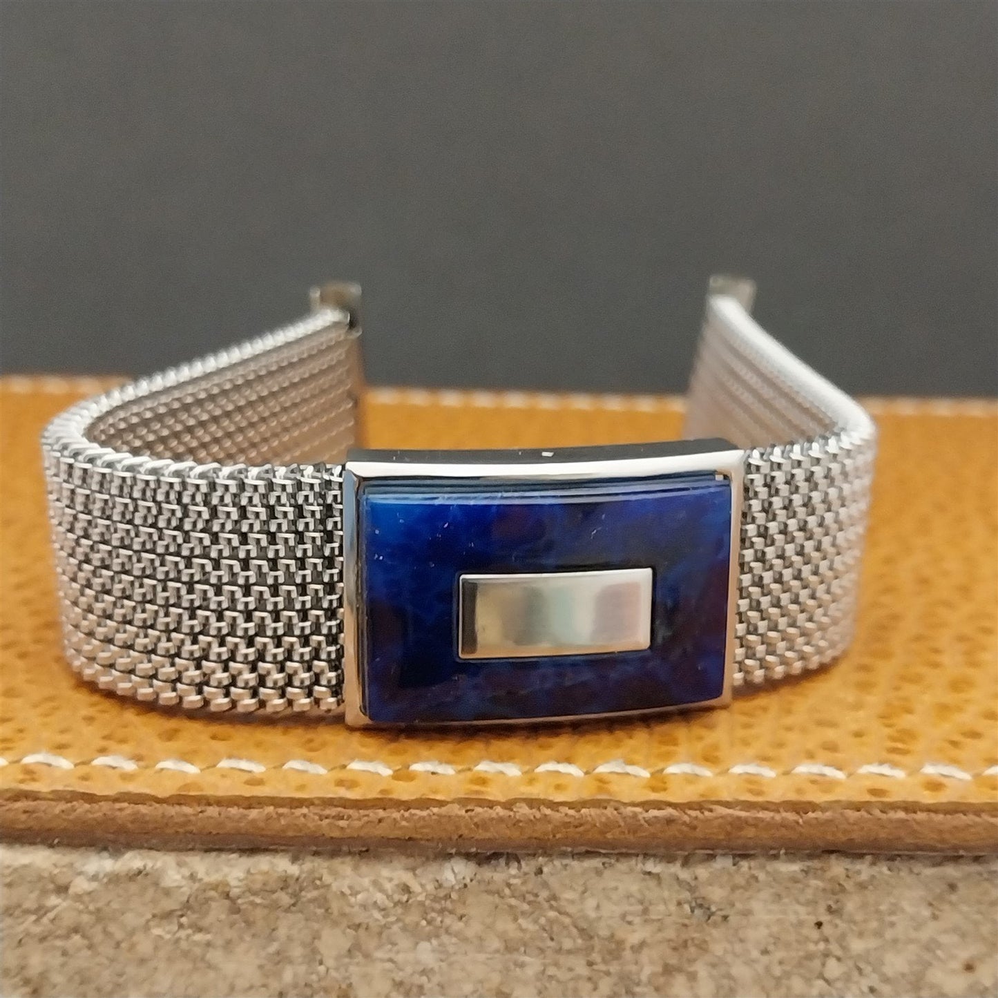 19mm 18mm 16mm Evinger Stainless Stretch Mesh Murano Glass Vintage Watch Band