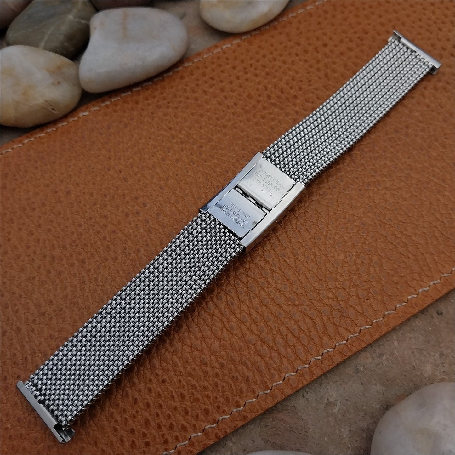 19mm 18mm 16mm Evinger Stainless Stretch Mesh Murano Glass Vintage Watch Band