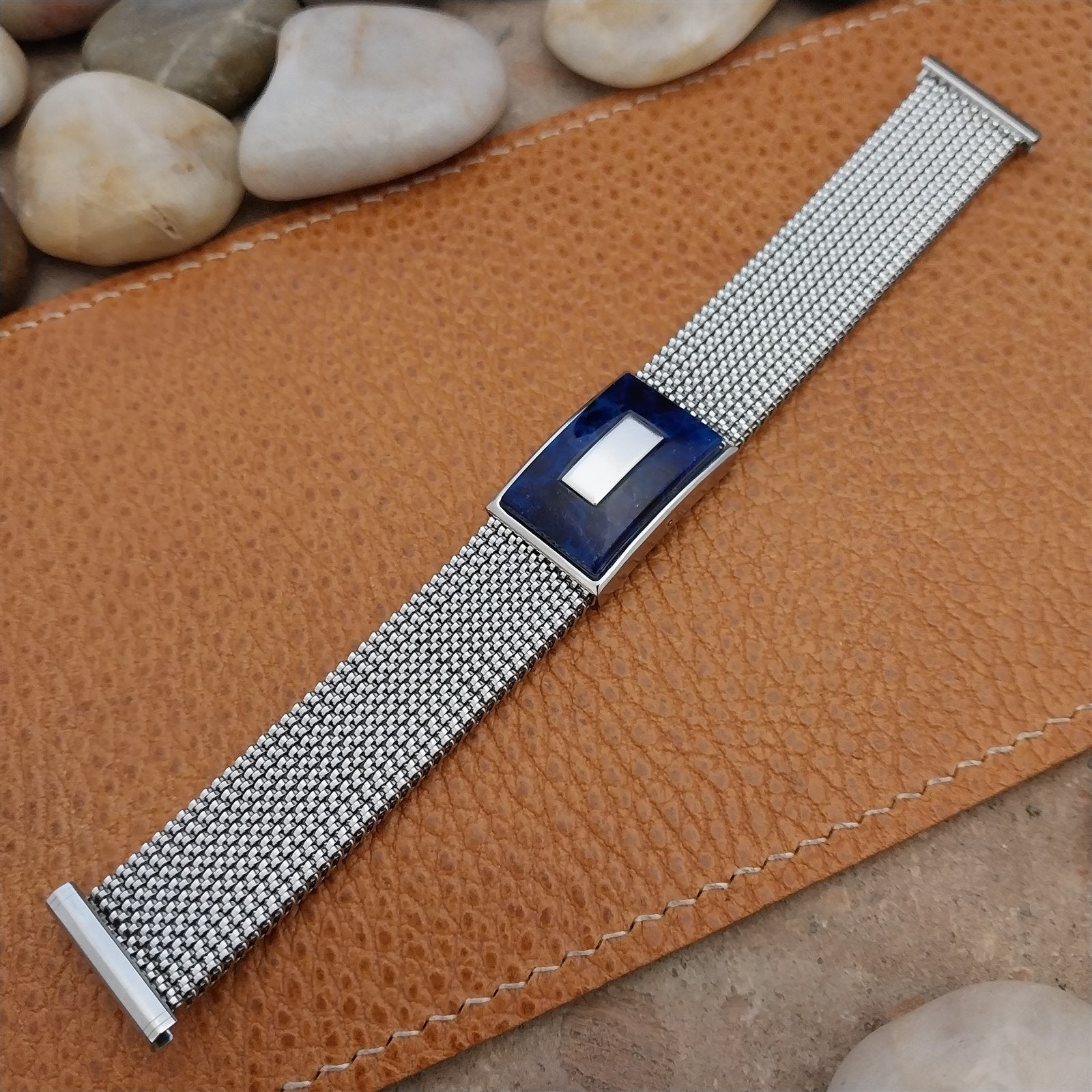 19mm 18mm 16mm Evinger Stainless Stretch Mesh Murano Glass Vintage Watch Band