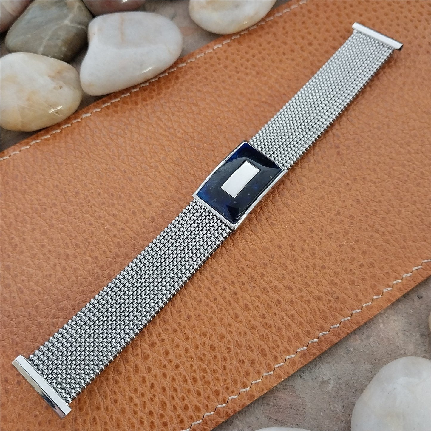 19mm 18mm 16mm Evinger Stainless Stretch Mesh Murano Glass Vintage Watch Band