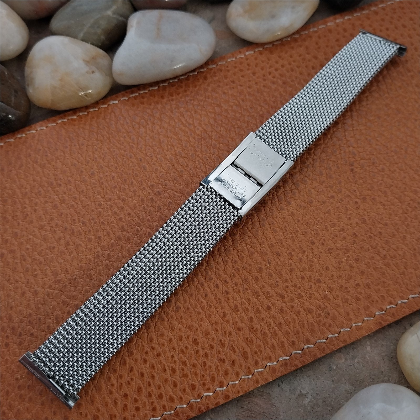 19mm 18mm 16mm Evinger Stainless Stretch Mesh Murano Glass Vintage Watch Band