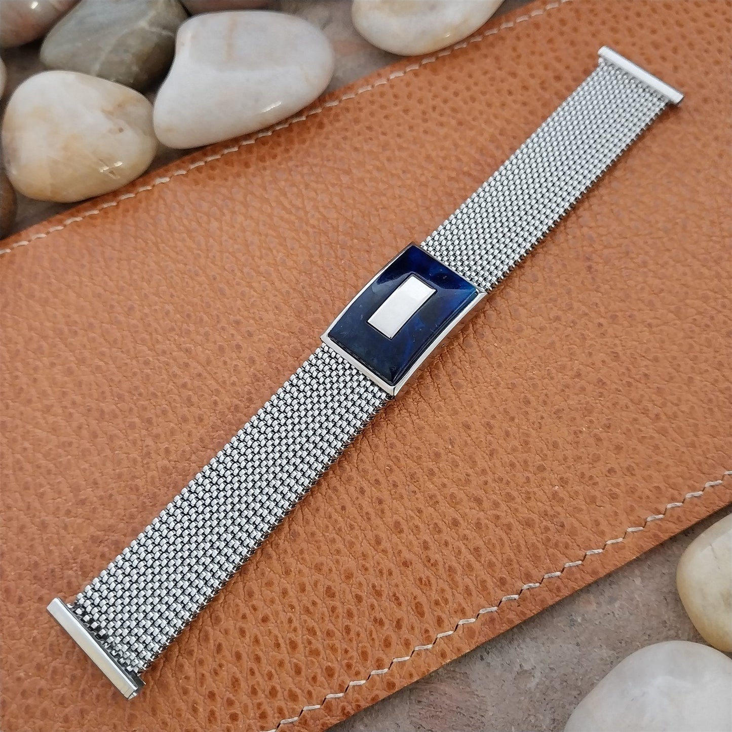 19mm 18mm 16mm Evinger Stainless Stretch Mesh Murano Glass Vintage Watch Band