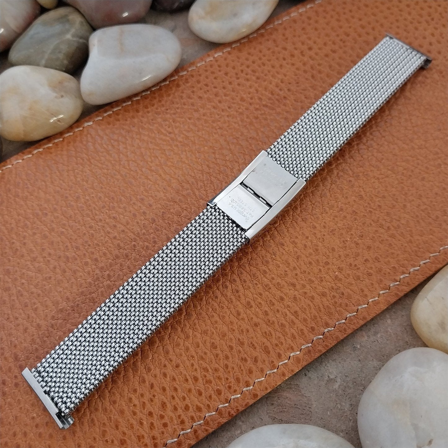 19mm 18mm 16mm Evinger Stainless Stretch Mesh Murano Glass Vintage Watch Band