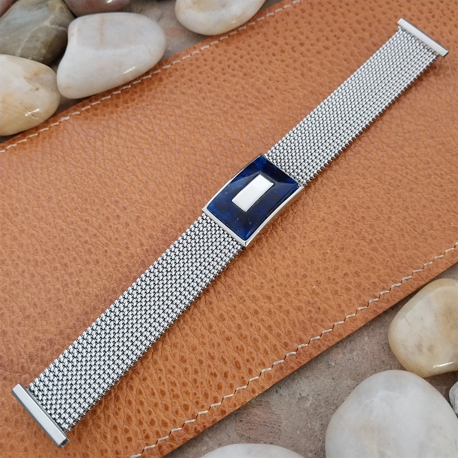 19mm 18mm 16mm Evinger Stainless Stretch Mesh Murano Glass Vintage Watch Band