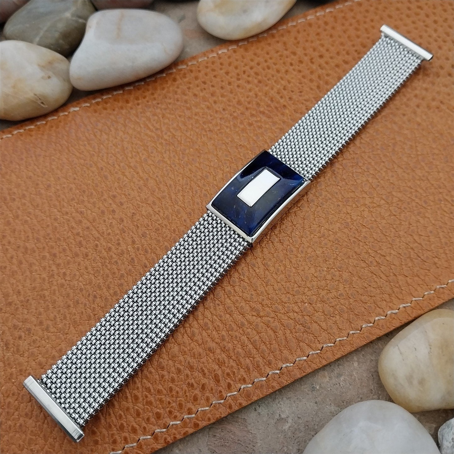 19mm 18mm 16mm Evinger Stainless Stretch Mesh Murano Glass Vintage Watch Band