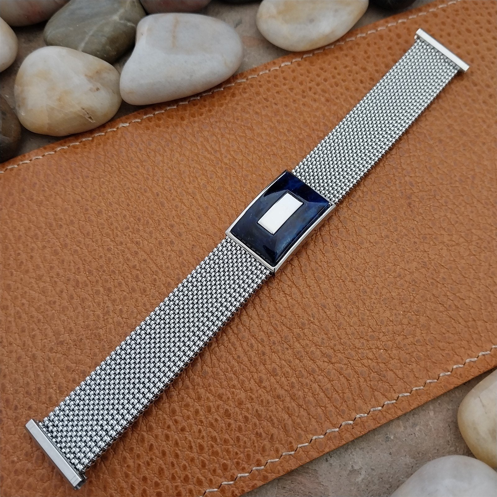 19mm 18mm 16mm Evinger Stainless Stretch Mesh Murano Glass Vintage Watch Band