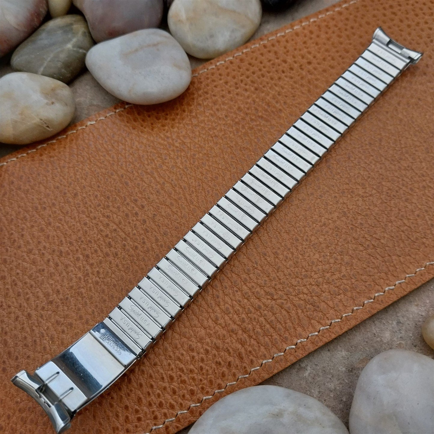 Vintage Long Speidel Valencia Perpetual Calendar Stainless Steel Watch Band