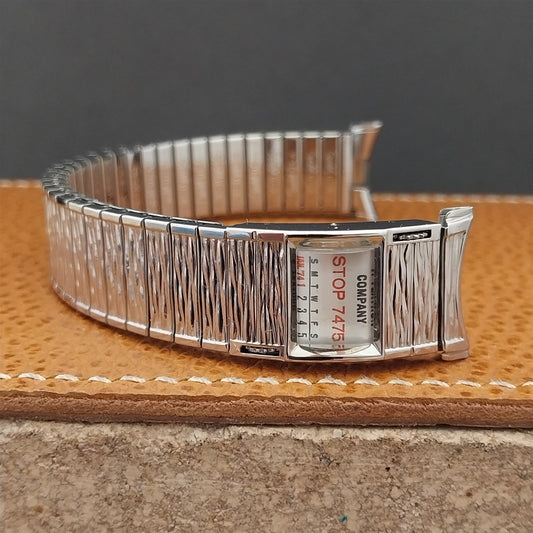 Vintage Speidel Valencia 1974/1975 Calendar Stainless Steel Unused Watch Band