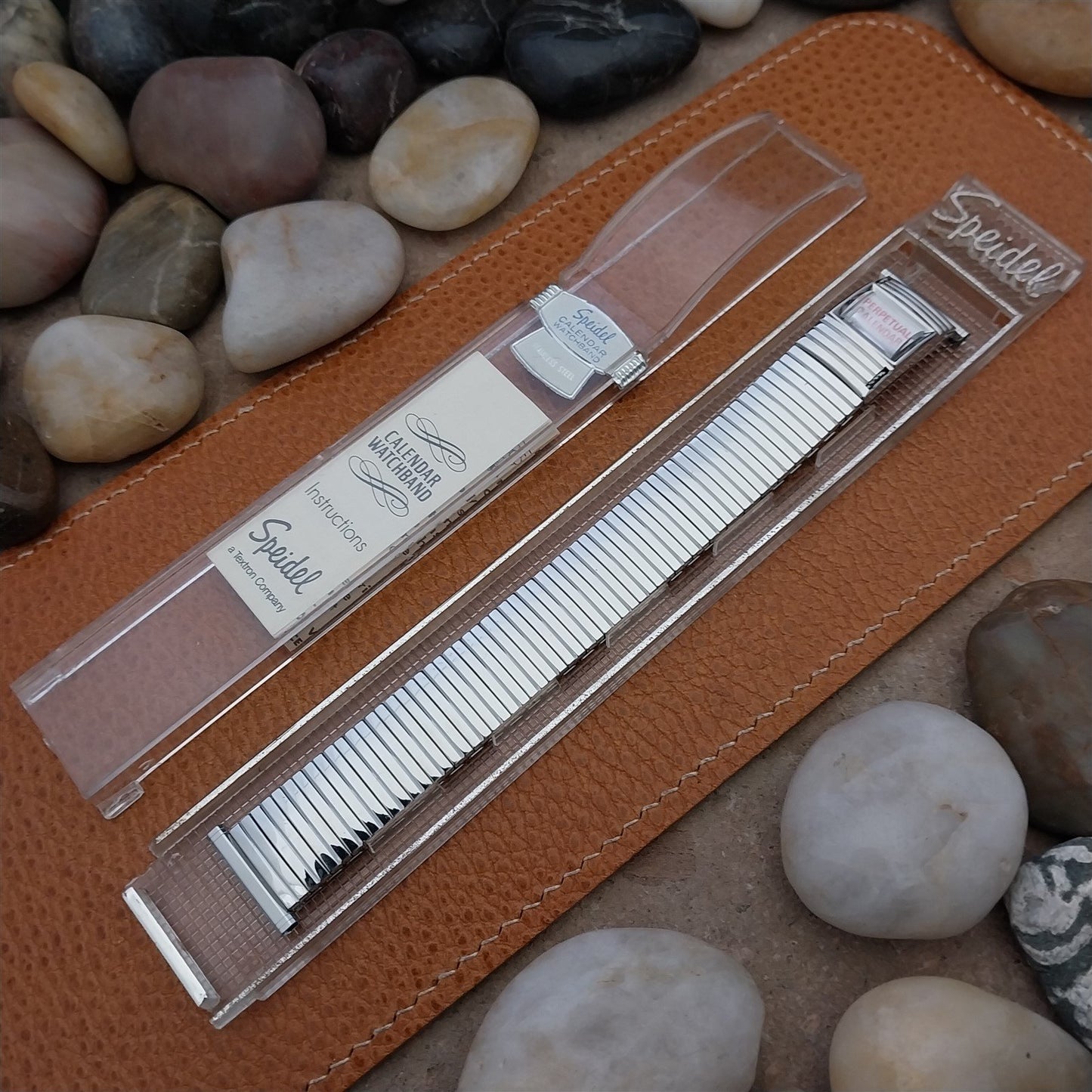 Vintage 1970s Speidel Stainless 19mm 18mm Linesman Perpetual Calendar Watch Band