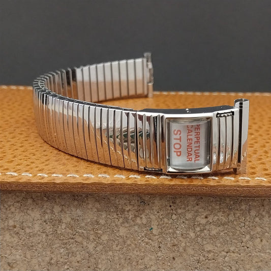 Vintage 1970s Speidel Stainless 19mm 18mm Linesman Perpetual Calendar Watch Band