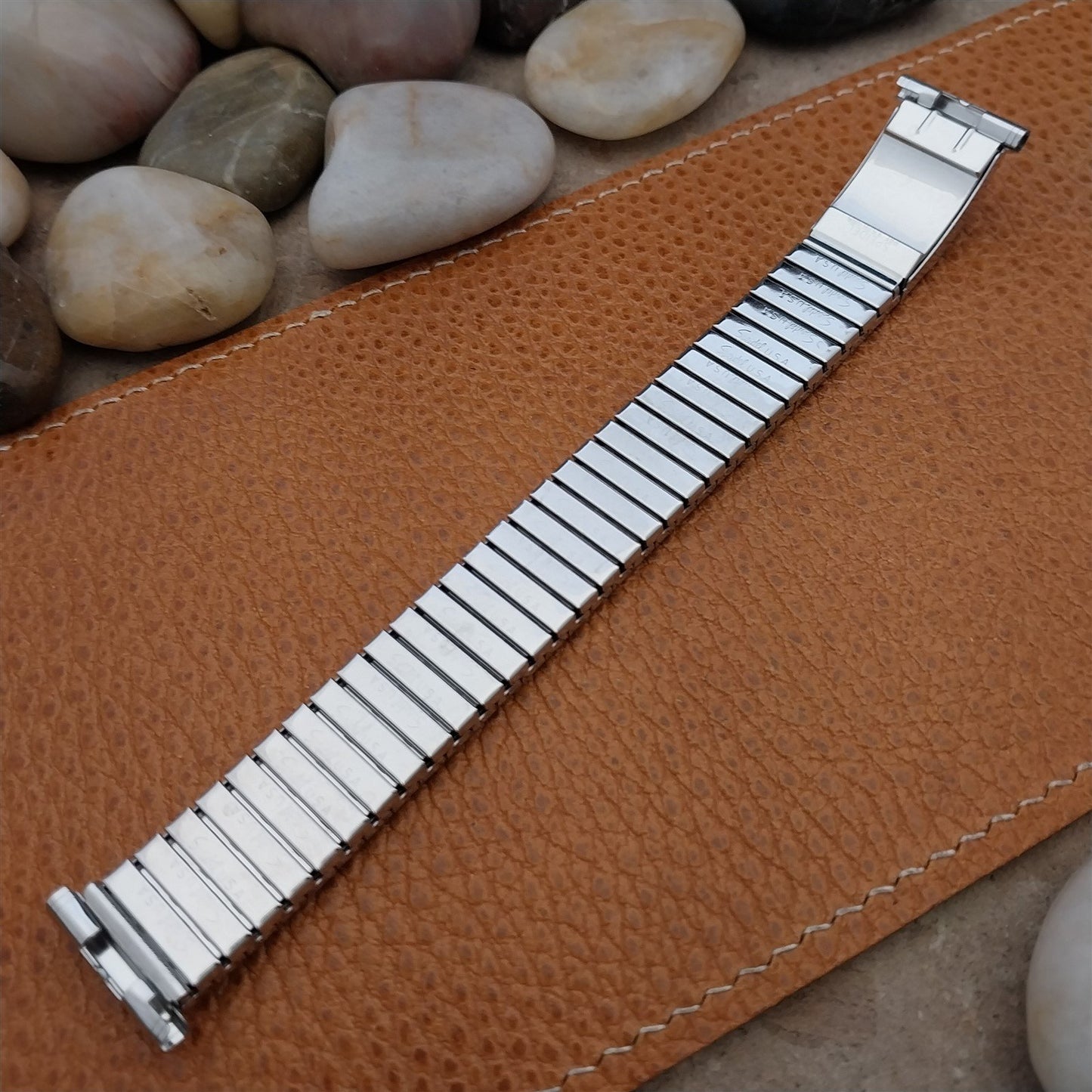 Vintage 1970s Speidel Stainless 19mm 18mm Linesman Perpetual Calendar Watch Band
